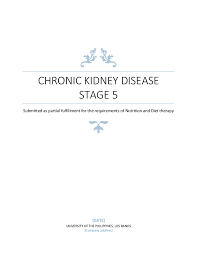 Chronic Kidney Disease Undergradute Case Study Nutrition