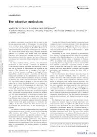 Pdf The Adaptive Curriculum