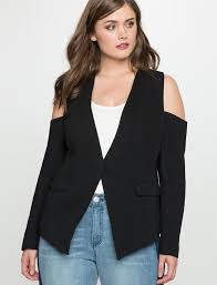 Black Blazer For Women Plus Size Cold Shoulder Blazer Women S Plus Size Coats Jackets Eloquii Fashion Cape Blazer Blazers For Women