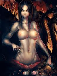 fumio (rsqkr), chaos witch quelaag, dark souls (series), dark souls i, from  software, 1girl, armlet, arthropod girl, black hair, breasts, collarbone,  fingernails, fire, grey eyes, groin, insect girl, large breasts, long  fingernails,