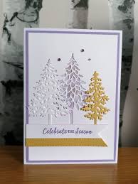 Stampin Up Pine Woods Dies Created By Julia Jordan Christmas Tree Cards Wood Card Homemade Christmas Cards
