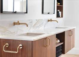 Brizo litze showerarm and flange in luxe gold. Litze Drawer Pull With Knurling