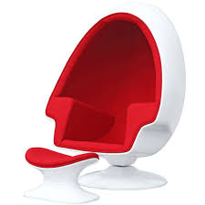 Alpha Egg Chair And Ottoman Red Accent White Egg Shell Chamber Shape 3021 Egg Chair Chair And Ottoman Chair