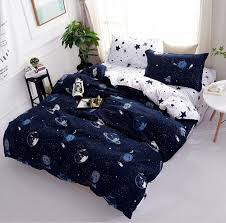 Space Star Bedding For Kids Boys Girls Bedding Sets Super Soft Bed Sheet Set Microfiber 4pcs Bed Sheets Sets By Duvet Cover Sets Bed Linens Luxury Bedding Sets