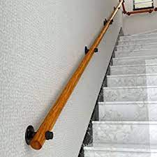 Get contact details & address of companies manufacturing and supplying staircase handrail, stair. Amazon Com Dlt Wood Staircase Handrail Wall Mounted Hand Rail Railing Industrial Solid Pine Grab Bar With Wrought Iron Pipe Stairs Kit Brackets Handrail Brackets For Staircases Size 30cm Home Kitchen