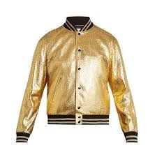 Black And Gold Bomber Jacket Mens Saint Laurent Metallic Perforated Leather Bomber Jacket 4 550 Liked On Polyvore Fea Mens Leather Bomber Jacket Leather Bomber Jacket Leather Flight Jacket