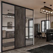 Porte coulissante leroy merlin placard. Grunge 3 Facade De Placard Coulissante 2 Portes Miroir Argent Decor Noir Intense En 2020 Placard Coulissant Porte Miroir Decoration Chambre Fille