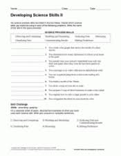Our topics include animals, plants, human check out our growing collection of science related worksheets including topics like animals, plants. Developing Science Skills Ii Printable 6th 12th Grade Teachervision
