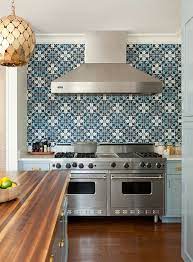 Blue mosaic tile kitchen backsplash. Blue Kitchen Cabinets With Blue Mosaic Tile Backsplash Contemporary Kitchen