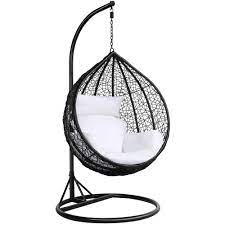 Ever heard of egg chairs? Yaheetech Rattan Swing Egg Chair Garden Patio Indoor Outdoor Hanging Chair With Stand Cushion And Cover Black Buy Online In Cayman Islands At Cayman Desertcart Com Productid 48377634