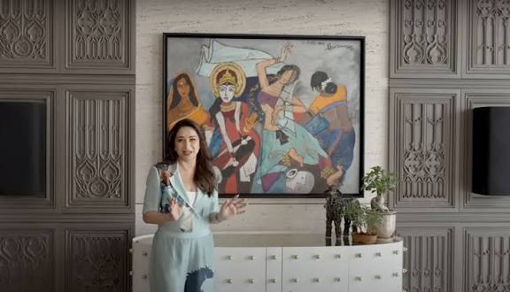 करोड़ों के सी-फेसिंग घर में रहती हैं माधुरी, इस आर्टिस्ट की पेंटिंग्स से सजा, क्यों है खास? - Madhuri dixit shriram nene sea facing mumbai apartment showcasing paintings mf husain ...