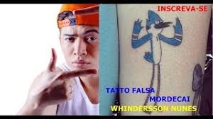 Era dia 13 de janeiro deste ano as 12:24 eu falei com ela as 13:05 ela me resp. Tatuagem Mordecai Whindersson Nunes Youtube