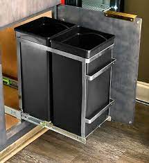 Try our kitchen cabinet trash cans and recycling bins. Adirhome Steel Double Pull Out Under Counter Trash Cans Cabinet Waste Bin Frame Ebay