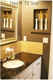 Remodelaholic Bathroom Makeover Yellow Gray Color Scheme Yellow Bathroom Decor Yellow Bathroom Tiles Yellow Bathrooms