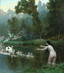 Truth Coming Out Of Her Well To Shame Mankind Story Jean Leon Gerome Leda And The Swan By Jean Leon Gerome 1895 H C 32 1 2 W C 29 985 000 Dipinti Pittore Floreale