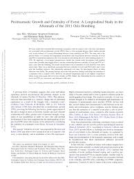 We did not find results for: Pdf Posttraumatic Growth And Centrality Of Event A Longitudinal Study In The Aftermath Of The 2011 Oslo Bombing
