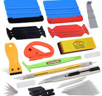 FOSHIO Vehicle Vinyl Wrap Tools Kit Window Tint Rubber Squeegee Razor  Scraper Film Cutter Knife Car Accessories（US）