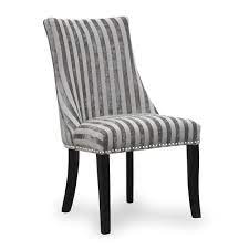 Get 5% in rewards with club o! Gloria Mink Grey Velvet And Fabric Striped Dining Chair