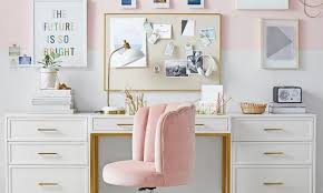 Abstract art mixed in with traditional pieces creates a great soft modern look. 15 Delightfully Feminine Office Setups How To Get The Look