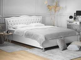 Letti contenitore matrimoniali in offerta. Letto Matrimoniale Con Contenitore In Pelle Sintetica Bianca 180x200cm Metz Beliani It