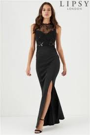 Black Lipsy Embroidered Sequin Insert Maxi Dress L67237 80 Petite Maxi Dress Dresses Maxi Dress