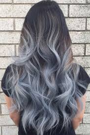 New hair trend sees women getting indigo and grey highlights to mimic the look of denim. Silver Blue Ombre Hair Hairstyle Men
