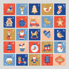 The anticipation of christmas is as much fun as christmas itself, amiright?! Christmas Cute Advent Calendar Childish Print For Greeting Cards Royalty Free Cliparts Vectors And Stock Illustration Image 127522931