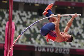 Pole vaulting, also known as pole jumping, is a track and field event in which an athlete uses a long and flexible pole, usually made from fiberglass or carbon fiber, as an aid to jump over a bar. Zv4ajtsirejhum