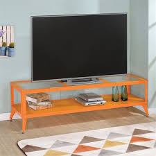 Tv stand for tvs up to 90 with electric fireplace included with remote control and on/off control, 3 changeable flame colors, temperature control, timer setting, and dimmer. Furniture Of America Elton Modern Metal 72 Tv Stand In Orange Walmart Com Walmart Com