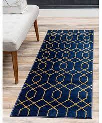 Blue and gold runner rug. Marilyn Monroe Glam Mmg001 Navy Blue Gold 2 X 6 Runner Rug Reviews Furniture Mac Blue And Gold Bedroom Blue And Gold Living Room Blue Living Room Decor