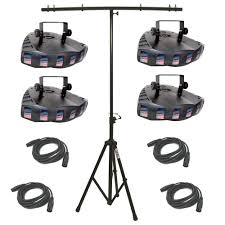 4 Derby X Dance Effect Party Chauvet Light With 4 Dmx Cables Tripod T Bar Chauvet Light Stand