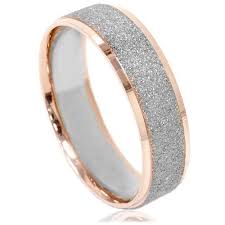 Rose Gold Wedding Band Brushed Rose Gold 2 Tone Mens Ring Rose Gold Two Tone Wedding Ring 14k White Rose Gold 6mm Brushed Band Size 7 12 Mens Wedding Rings Rings
