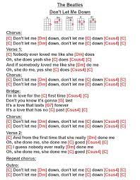 Don T Let Me Down The Beatles W Lyrics And Chords Guitar Chords And Lyrics Guitar Chords For Songs