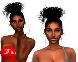 Messy Curly Bun Sims 4 Curly Hair Sims 4 Black Hair Messy Curly Bun
