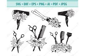 Download Hairdresser Svg File Floral Hairdresser Eps Salon Dxf Png 1126240 Cut Files Design Bundles