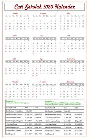 Yuk, disimak jadwal kalender pendidikan tahun ajaran 2020/2021 berikut ini. Cuti Sekolah 2020 Kalendar Malaysia