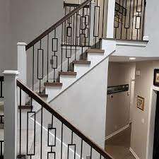 Peak aluminum railing stair picket and spacer 6 ft. Satin Black Wrought Iron Balusters Square Liberty Series Etsy Staircase Railing Design Iron Balusters Wrought Iron Stairs
