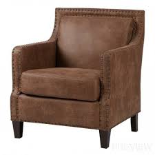 Brown Faux Leather Western Cabin Accent Chair Accent Chairs Accent Chairs For Living Room Cabin Chair