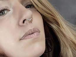 Septum Jewelry Septum Clicker Septum Cuff Silver Septum Ring Septum Piercing Nose Septum Ring Hinged Septum Ring Double Ring Piercing In 2021 Septum Piercing Septum Jewelry Nose Piercing