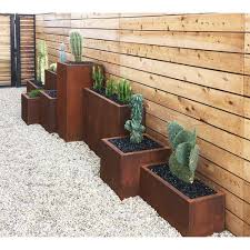 Our choice of contemporary materials include composite, clay, steel, fibreglass and metal. Corten Steel Cube Planter Planters Corten Steel Planters Corten Steel