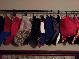 Ball Cap Organizer Window Curtain Rod Curtain Clamps I Prefer The Clamps To Other Versions I Bedroom Closet Storage Ball Cap Organization Cap Organizer