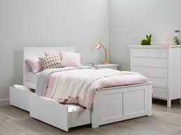 White Kids King Single Beds With Storage Modern Single Beds With Storage Single Bed Frame Luxury Bedroom Furniture