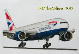 British Airways Boeing 777 Drawing By A320theairliner Boeing 777 Boeing British Airways