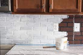 Comes on one 25.5 inch by 18.5 inch sheet. Remodelaholic Diy Whitewashed Faux Brick Backsplash