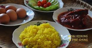 Nasi putih bawang putih serbuk kunyit jeruk tuhau. Amie S Little Kitchen Nasi Kuning Sabah