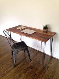 The Montclair Desk Reclaimed Black Walnut Hairpin Legs With Images Reclaimed Wood Desk Walnut Desks Wood Desk
