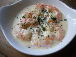 Scampi Ou Gambas A La Creme D Ail Et Au Riesling Les Delices De Mimm Kreeft