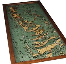 Florida Keys Lower Keys 3 D Nautical Wood Chart 13 5 X 31