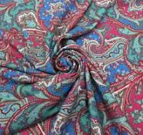 Tejido de viscosa estampado Follaje tropical azul – 150 cm