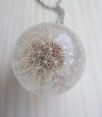 Dandelion Wishes Dandelion Resin Ball 3 Cm Resin Necklace Bridesmaids Gifts Dandelion Charm Da Real Flower Jewelry Flower Jewellery Real Flowers
